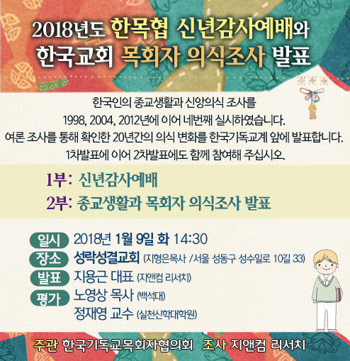 한목협 한국인의 종교생활과 신앙의식조사 2차